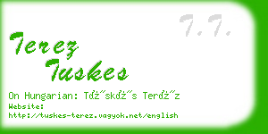 terez tuskes business card